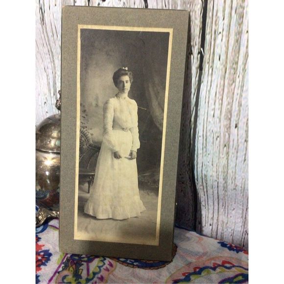 Antique Brides Photo Cabinet Photo 1800’s Bride Alice Poland / Alice Hagerman Br - Picture 1 of 9